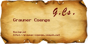 Grauner Csenge névjegykártya
